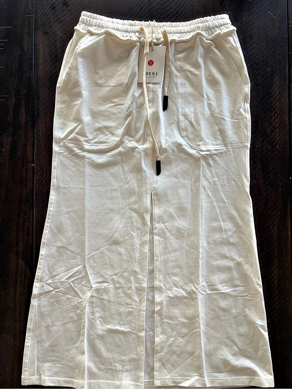 Miholl high-waisted linen blend Maxi skirt Size M